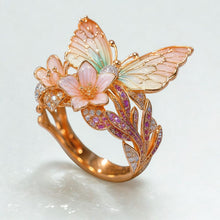 Carica l'immagine nel visualizzatore di Gallery, Anello floreale vintage – Poema fiorito in oro