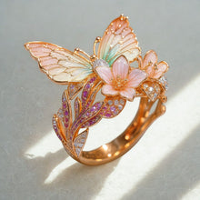 Carica l'immagine nel visualizzatore di Gallery, Anello floreale vintage – Poema fiorito in oro