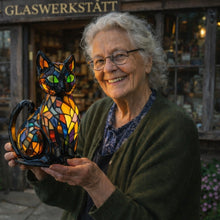 Carica l'immagine nel visualizzatore di Gallery, Leuchtkatze – lampada artigianale che fa brillare i cuori