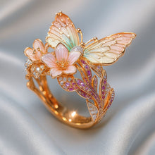 Carica l'immagine nel visualizzatore di Gallery, Anello floreale vintage – Poema fiorito in oro