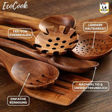 Carica l'immagine nel visualizzatore di Gallery, EcoCook | Set di utensili da cucina in teak da 7 pezzi