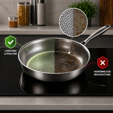 Carica l'immagine nel visualizzatore di Gallery, TitanPur Pro – Padella in titanio senza rivestimento, senza PFAS e PTFE | 26 cm