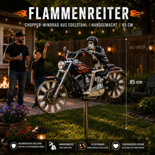 Carica l'immagine nel visualizzatore di Gallery, Cavaliere Fiammeggiante – Elica eolica Chopper - Fatto a mano 85 cm
