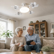 Lade das Bild in den Galerie-Viewer, FreiKlima Pro Klimaventilator 2in1 – 4-Flügel einklappbarer Deckenventilator mit Kühlfunktion, Licht & Fernbedienung
