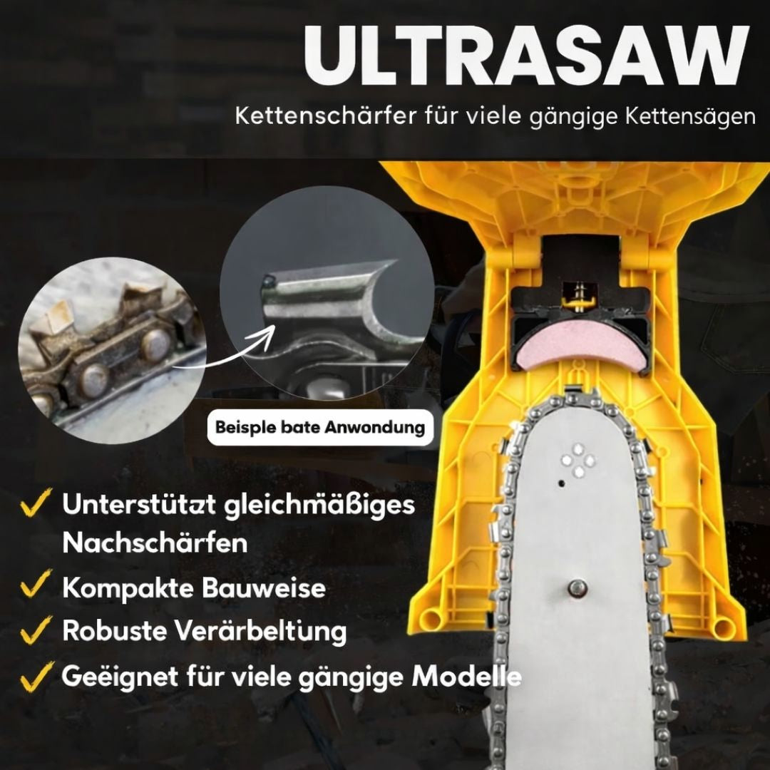 Affilacatene universale UltraSaw per i più comuni modelli di motoseghe