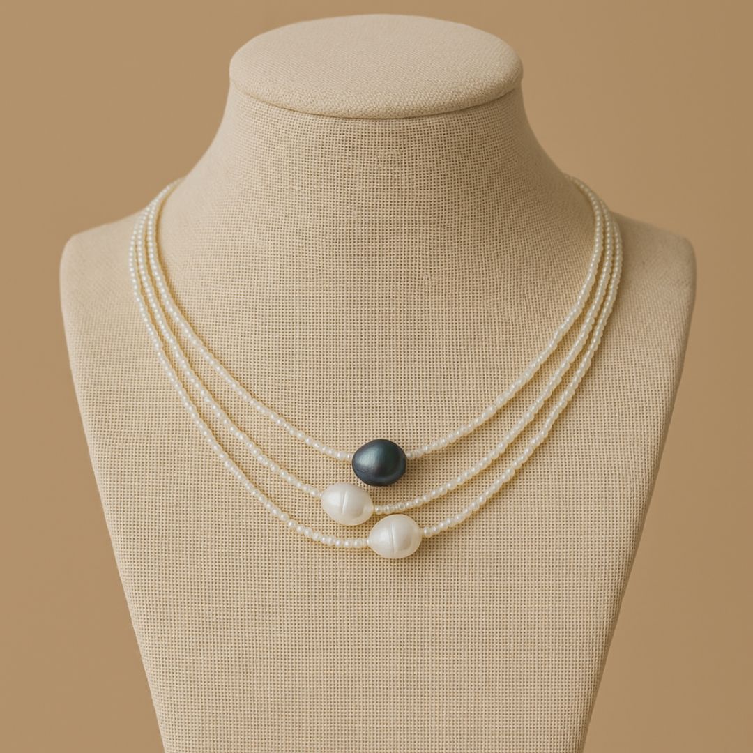 Collana vintage – Incanto di perle nel bagliore del mare