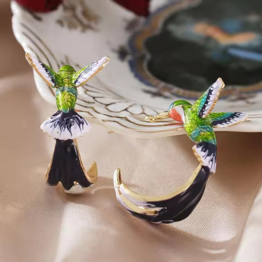 Orecchini Incanto del Colibrì – Gioco di colori dei Tropici