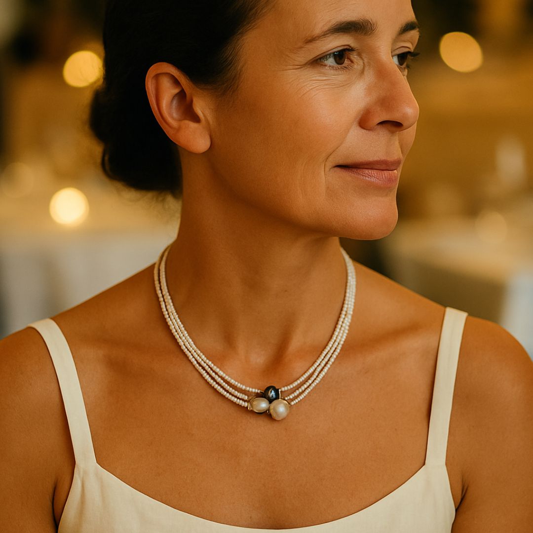 Collana vintage – Incanto di perle nel bagliore del mare