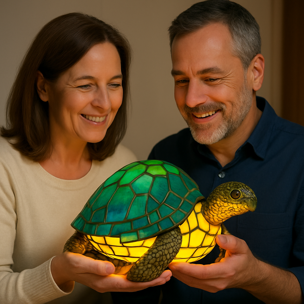 LeuchtSchildkröte - lampada fatta a mano che fa brillare i cuori