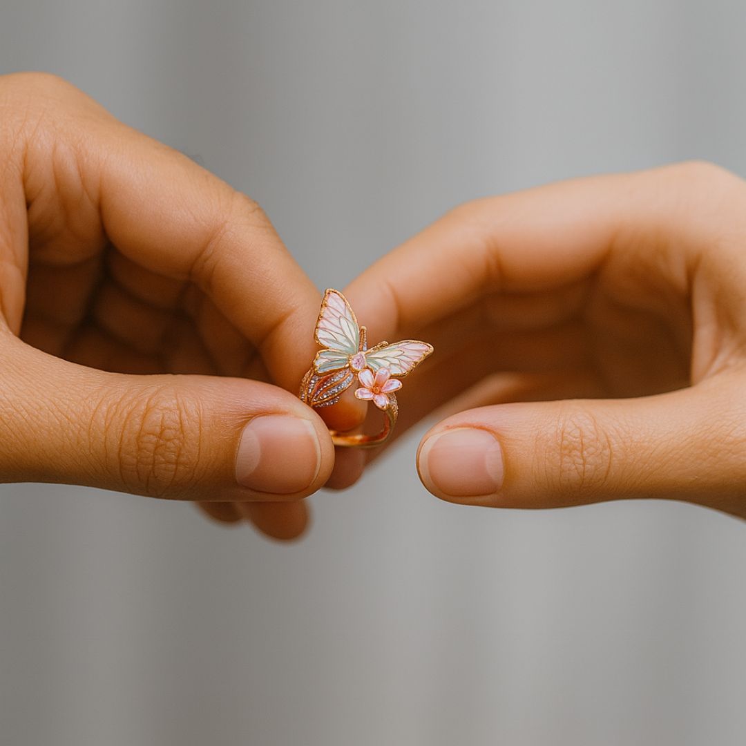 Anello floreale vintage – Poema fiorito in oro