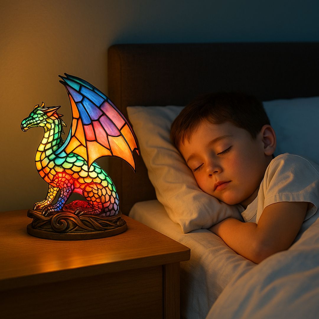 LeuchtDrache - handgefertigte Lampe, die Herzen erstrahlen lässt