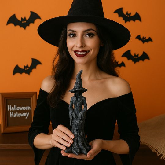 Statua di Strega d'Ombra - La Guardiana Silenziosa