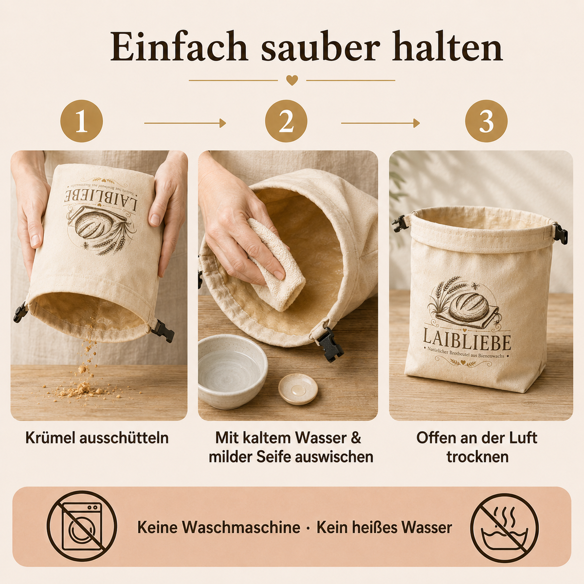 LaibLiebe – Handgemachter natürlicher Brotbeutel aus Bienenwachs