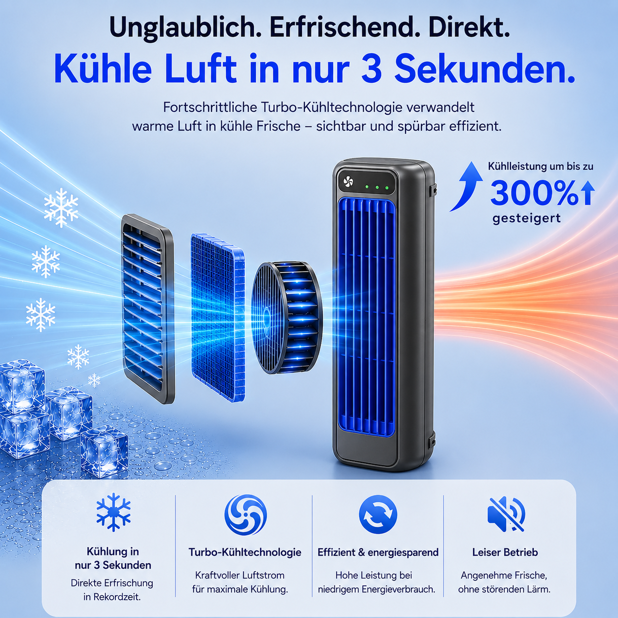 ClimateX - Mobile Klimakühler – Keine Installation nötig | Kühlt sofort mit einem Druck