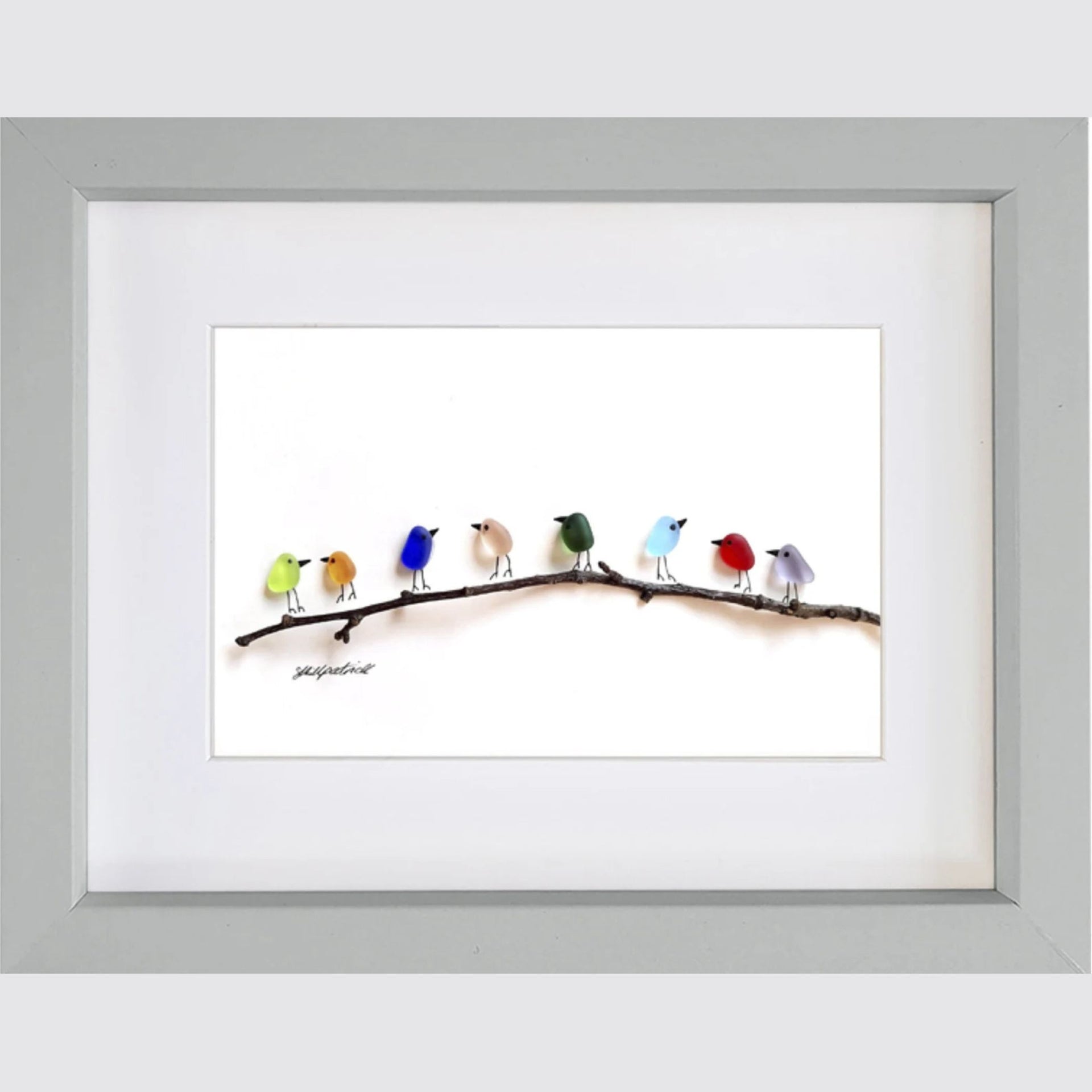 MeerglasLiebe™ - Quadro da parete fatto a mano con vero vetro marino