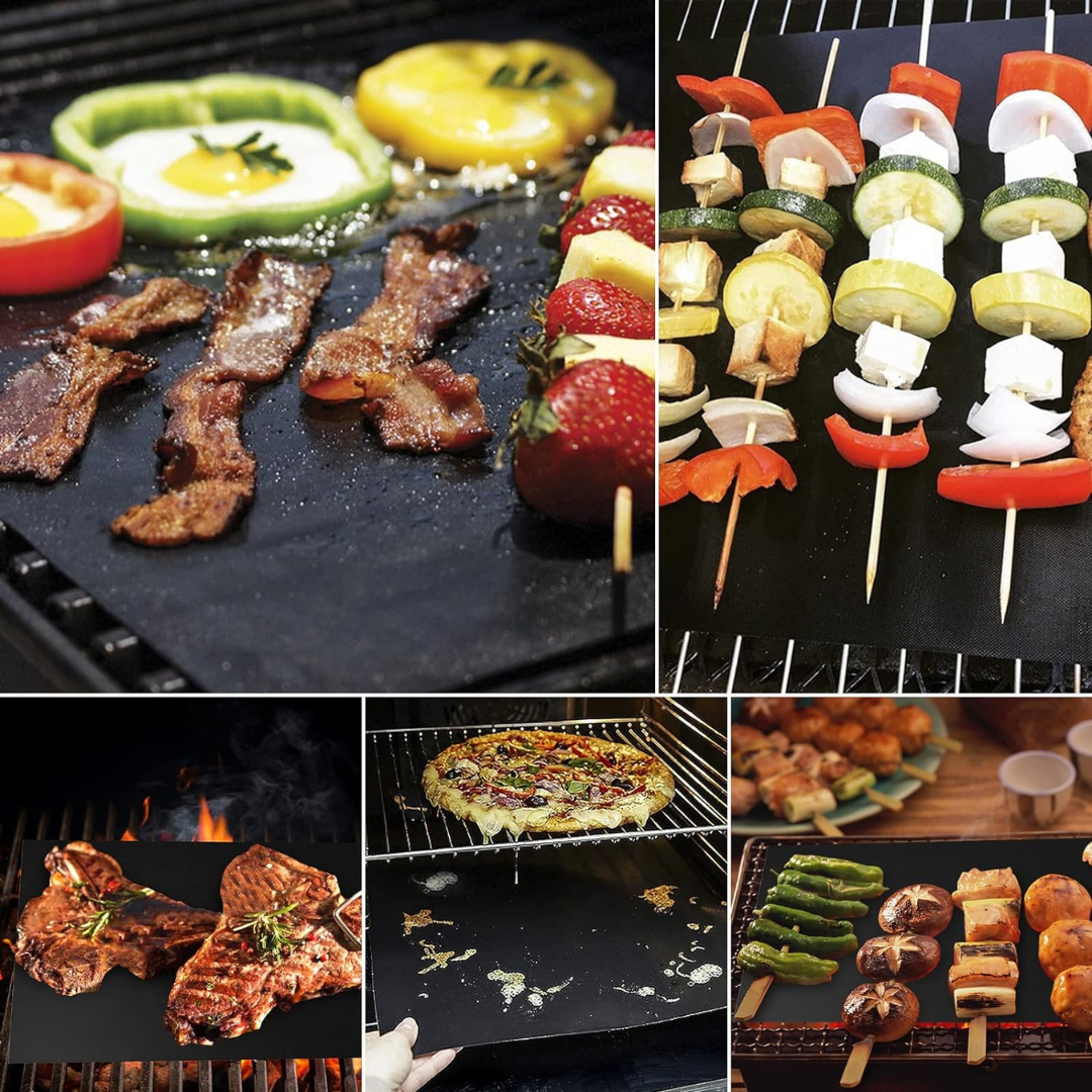 Set di 5 GrillMat - tappetini per griglia di alta qualità per una grigliata salutare
