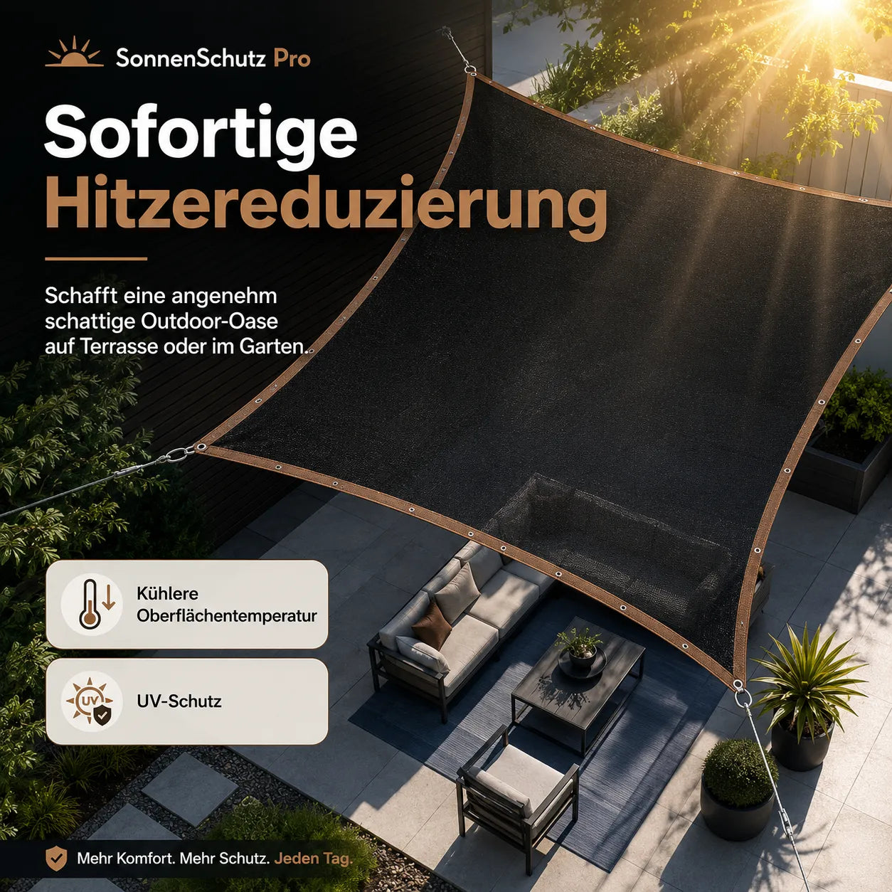 SonnenSchutz Pro – Premium Sonnenschutz-Netz für Terrasse & Garten