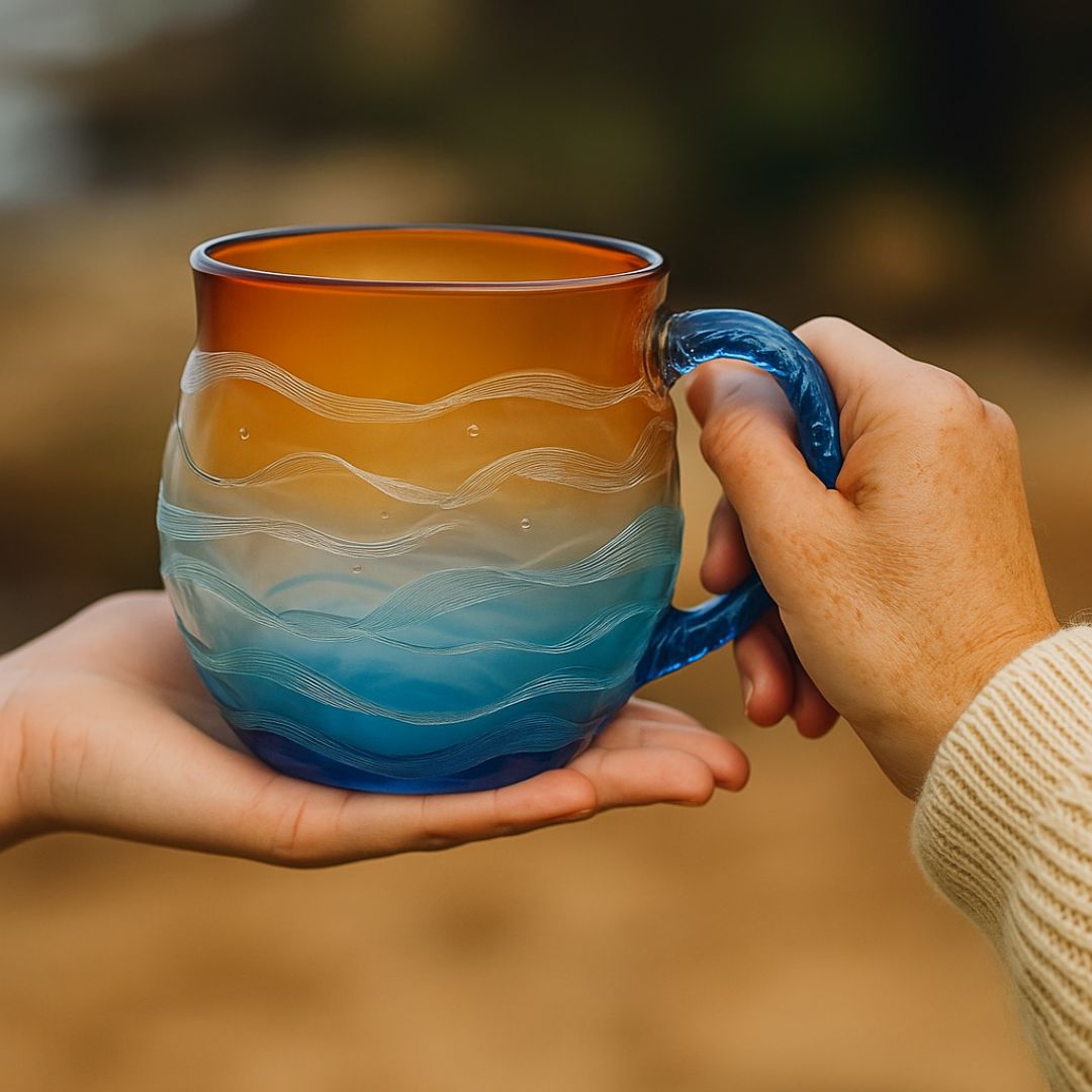 Bacio del sole – Tazza fatta a mano nei colori del tramonto