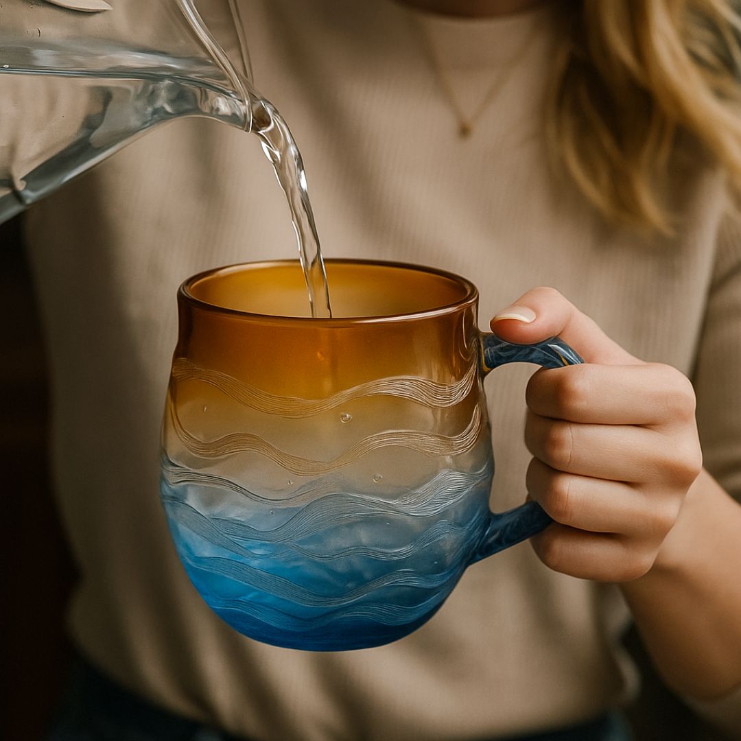 Bacio del sole – Tazza fatta a mano nei colori del tramonto