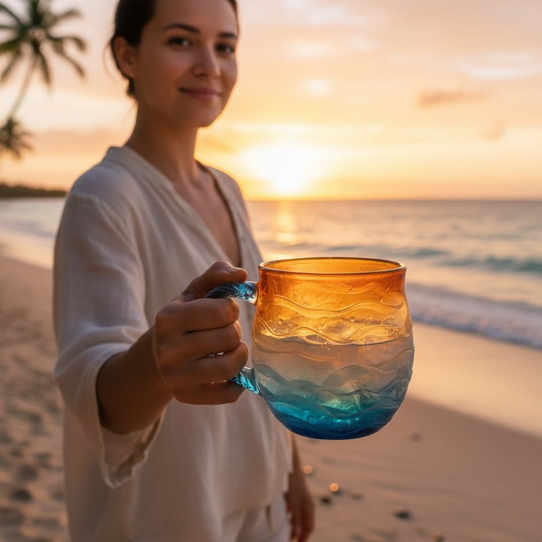 Bacio del sole – Tazza fatta a mano nei colori del tramonto