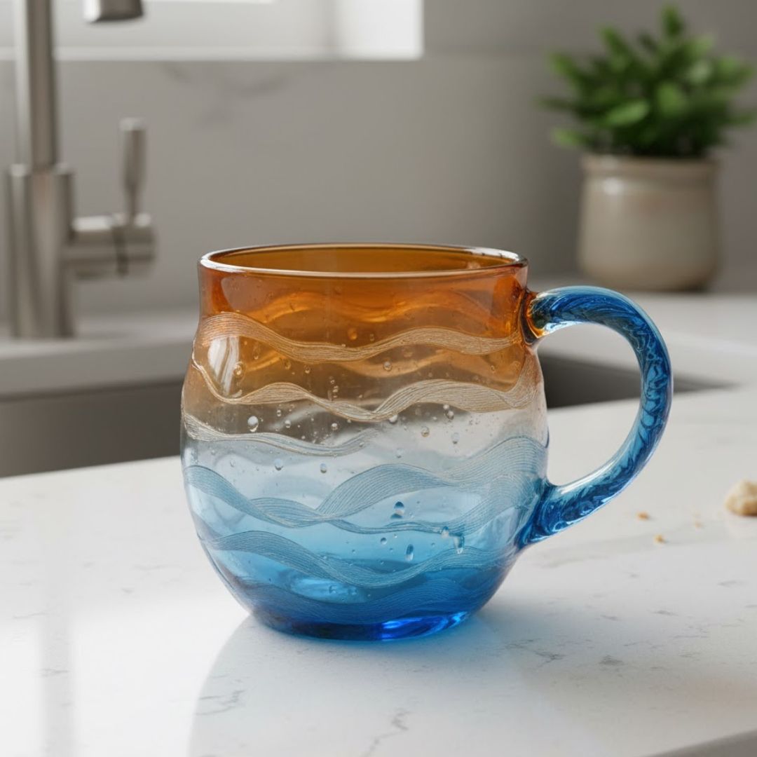 Bacio del sole – Tazza fatta a mano nei colori del tramonto