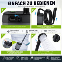 Carica l'immagine nel visualizzatore di Gallery, Tragbare Outdoor-Dusche – Akku-Duschpumpe mit LED-Display, 6000mAh, USB-C
