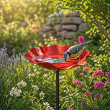 Lade das Bild in den Galerie-Viewer, Vogelblüten - Handgefertigte Vogeltränke in Blütenform | 2er-Set
