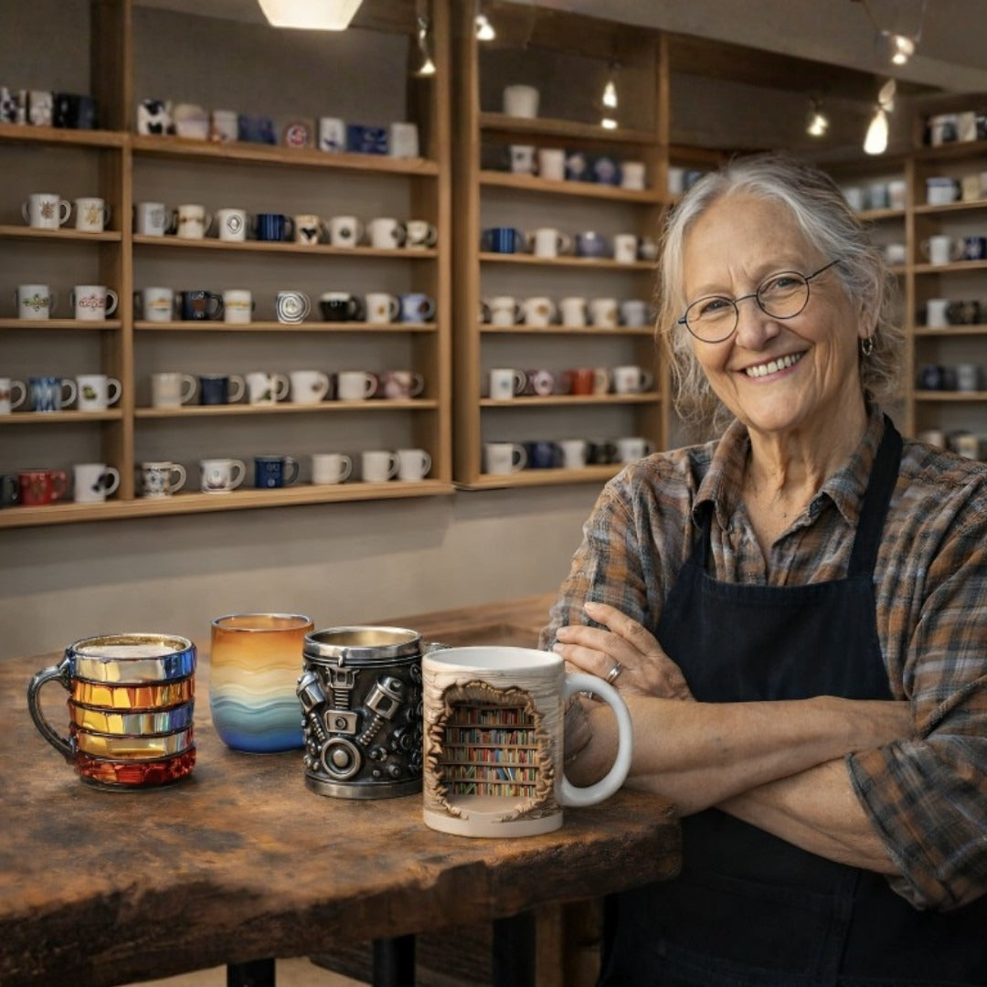 Tazza 3D portafortuna fatta a mano - Originale