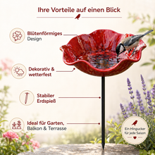 Lade das Bild in den Galerie-Viewer, Vogelblüten - Handgefertigte Vogeltränke in Blütenform | 2er-Set
