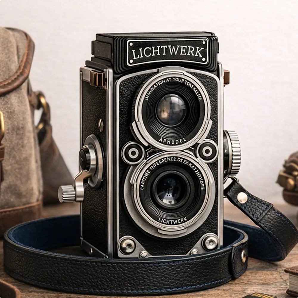 Lichtwerk RetroCam TLR – Fotocamera digitale vintage con look da pellicola