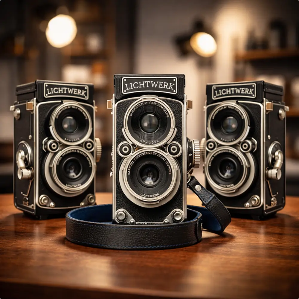 Lichtwerk RetroCam TLR – Fotocamera digitale vintage con look da pellicola