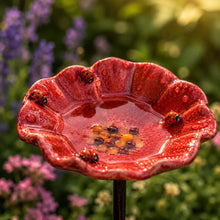 Carica l'immagine nel visualizzatore di Gallery, Abbeveratoi in ceramica con fiori di coccinella
