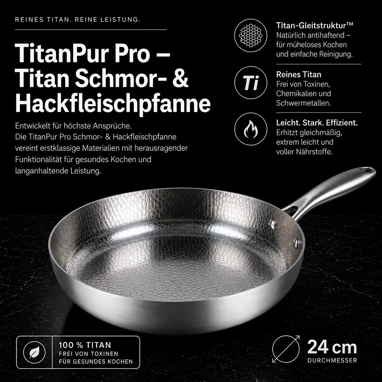 TitanPur Pro Padella Titan per brasati e carne macinata