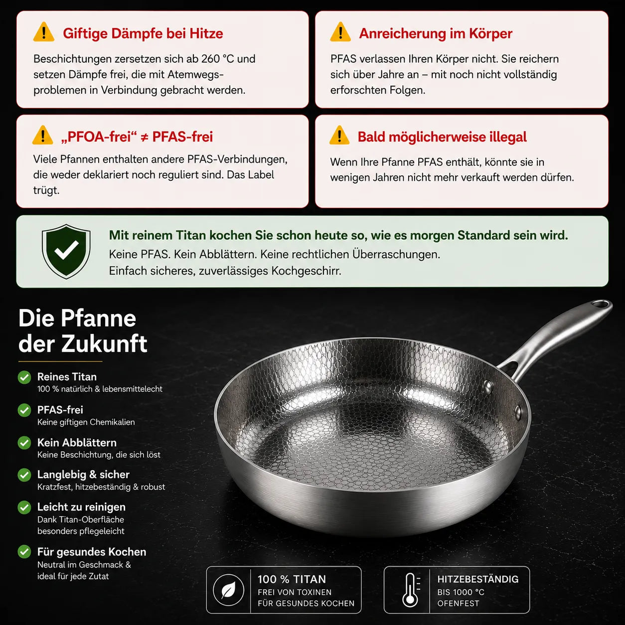TitanPur Pro Padella Titan per brasati e carne macinata